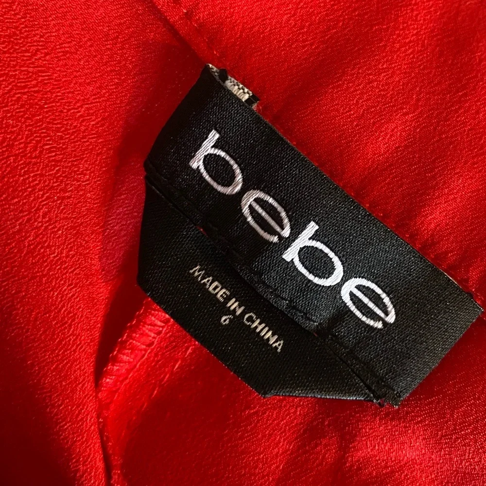 Bebe Red Wrap Waist Cullote Pants size 6 - Picture 6 of 6